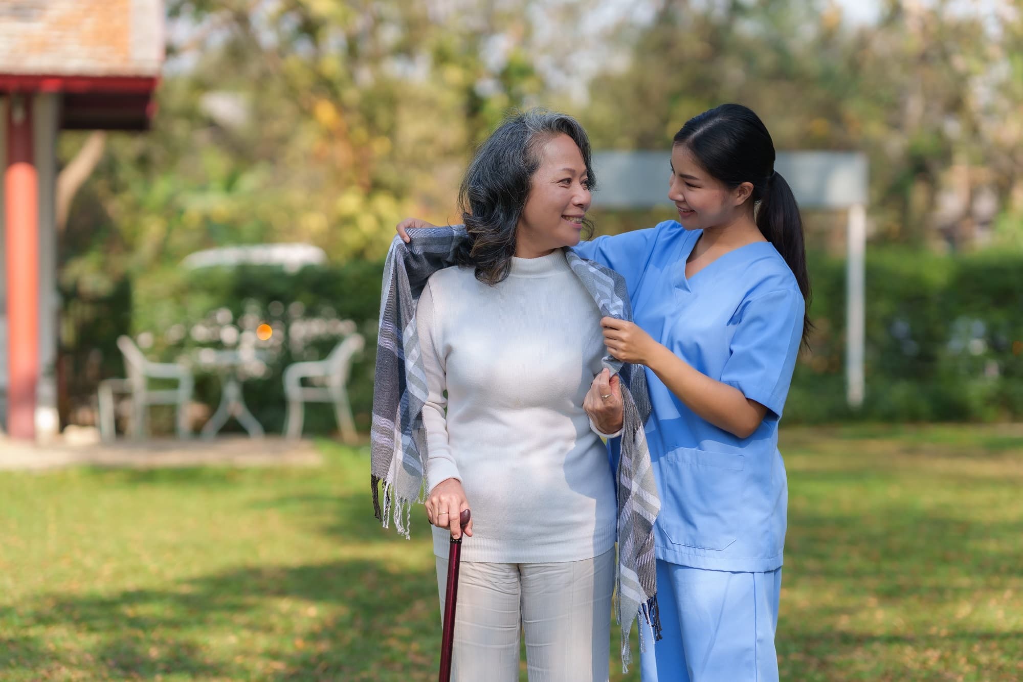 Caregiver creating a personalized care plan with a senior patient